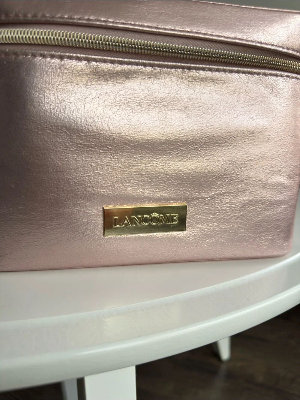 Metallic  Lancôme Pink Travel Cosmetic Case
